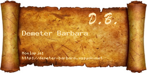 Demeter Barbara névjegykártya