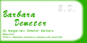 barbara demeter business card